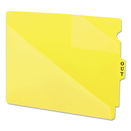 Smead 61966 Out Guides w/Diagonal-Cut Pockets, Poly, Letter, Yellow (Box of 50)