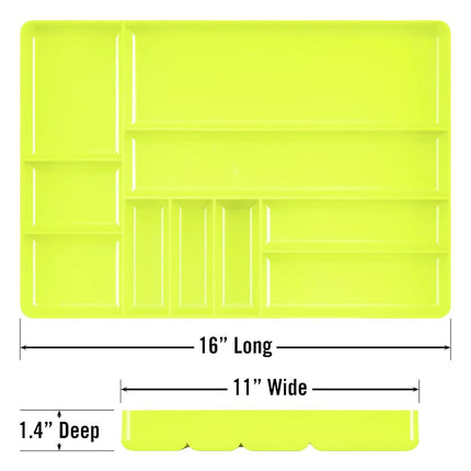 Ernst 10 Compartment Drawer Organizer: Heavy Duty Stackable Tray for Garage Tool Organization - Low-Profile Toolbox Storage - Bolts, Tools, Parts, Easy to Clean – High Visibility - Made in the USA