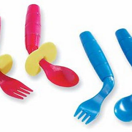 EasieEaters Curved Utensils - Left-Handed w/Shield