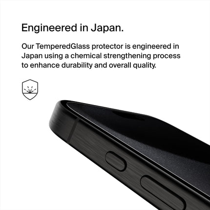 Belkin ScreenForce TemperedGlass Treated Privacy Screen Protector for iPhone 15 Pro Max - Slim & Scratch-Resistant - Includes Easy Align Tray for Bubble Free Application