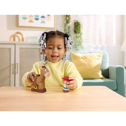 Fisher-Price Little People Disney Pixar Toy Story Bobbin’ Bullseye & Jessie, Toddler Figure Set