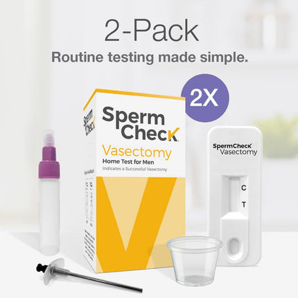 Kit de prueba casera de vasectomía - Verificación de recuento posvasectomía - Paquete de 2 - Fácil de leer, privado - 98 % de precisión - Apto para FSA y HSA - Aprobado por la FDA