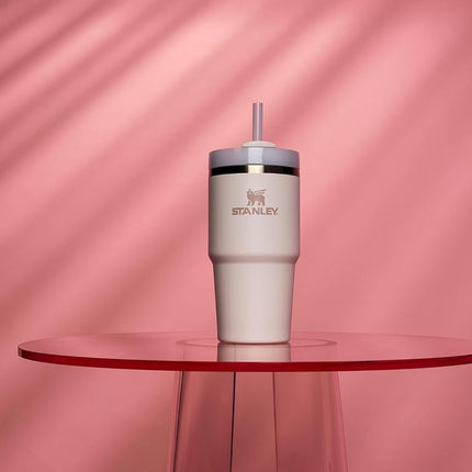 STANLEY Quencher H2.0 FlowState Stainless Steel Vacuum Insulated Tumbler with Lid and Straw for Water, Iced Tea or Coffee, Smoothie and More, Rose Quartz 2.0, 20oz