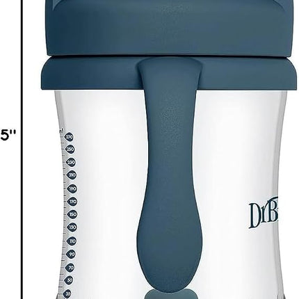 Dr. Brown's Milestones Baby's First Straw Cup, Training Cup with Weighted Straw, 9oz/270mL, Dark Blue/Vintage Yellow, BPA Free, 6m+, 2 Pack