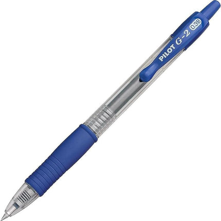 Pilot G2 Retractable Premium Gel Ink Roller Ball Pens, Ultra Fine Point, Blue Ink, Dozen Box -31278