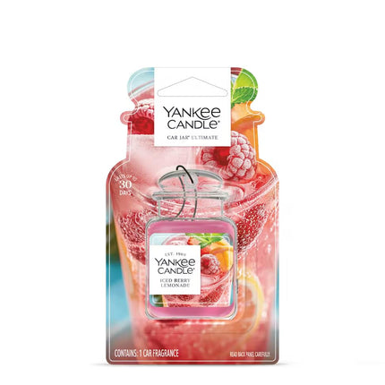 Ambientador Yankee Candle Paper Car Jar, Iced Berry Lemonade, ambientador colgante para coche para neutralizar olores y fragancia duradera, refrescante aroma de verano, 1 unidad (paquete de 10)
