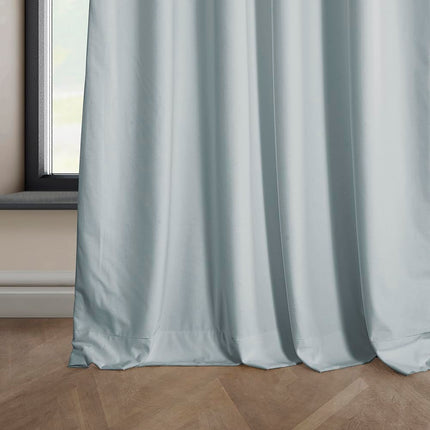 HPD Half Price Drapes Heritage Plush Velvet Curtains 108 Inches Long Room Darkening Curtains for Bedroom & Living Room 50W x 108L, (1 Panel), Aquarius Blue