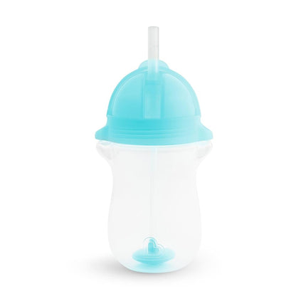 Munchkin Click Lock Any Angle Weighted Straw Cup, 10 Ounce, 2 Count, Blue/Green
