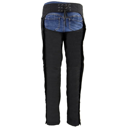 Milwaukee Leather SH1182 Chaparreras de Moto de Tela Negras para Mujer con Bordado Tribal - 5X-Large