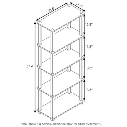 Furinno Toolless Shelves, Wood, Pink/White, one size