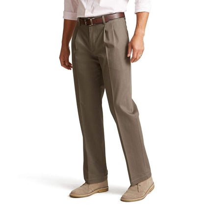 Pantalon plissé Dockers Signature Khaki Lux Cotton Stretch Coupe Classique pour Homme (Tailles Standard et Grandes Tailles), Décontracté, Dark Pebble, 36W x 29L