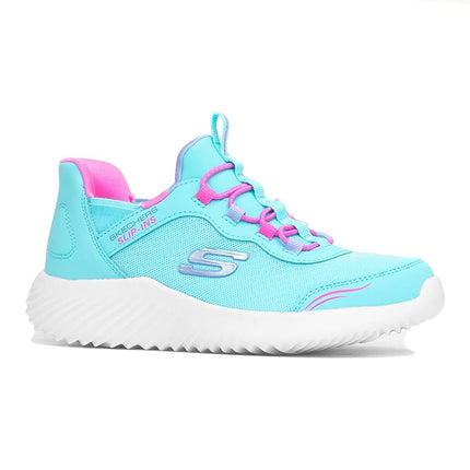Skechers Girls' Bounder Simple Cute Shoe, Turquoise, 13 UK Child