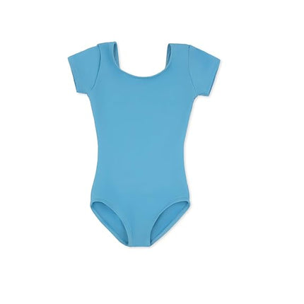 Justaucorps Capezio à Manches Courtes - Fille, Bleu Clair, Moyen