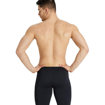 ARENA Men's Performance Solid Team Jammer Swim Trunks, Black/White, 36