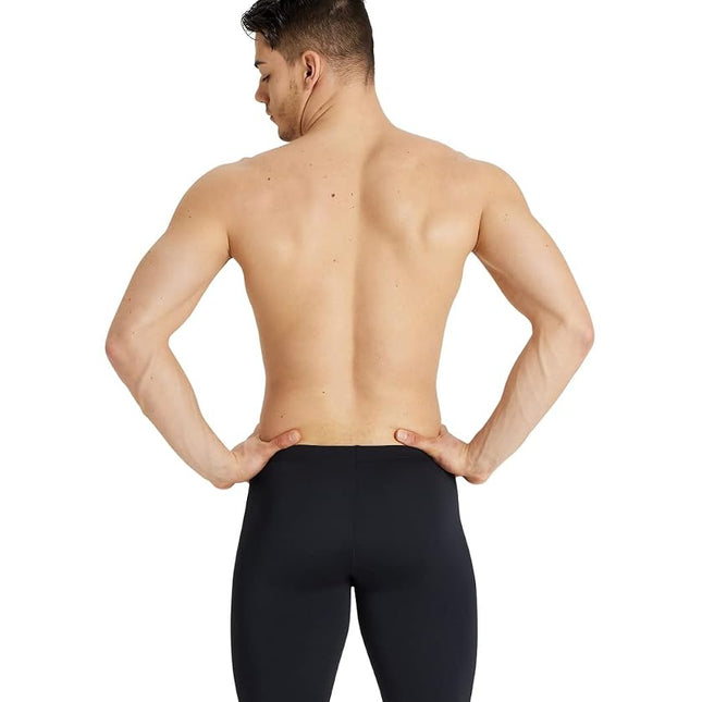 ARENA Men's Performance Solid Team Jammer Swim Trunks, Black/White, 36