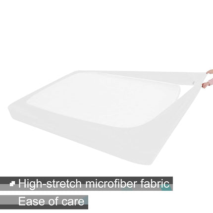 Box Spring Cover Queen Size - Jersey Knit & Stretchy Wrap Around 4 Sides Bed Skirt for Hotel & Home - Queen/Queen XL, White