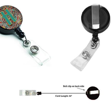 Caroline's Treasures Letter H Retro Tribal Alphabet Initial Retractable Badge Reel, Multicolor (CJ2013-HBR)