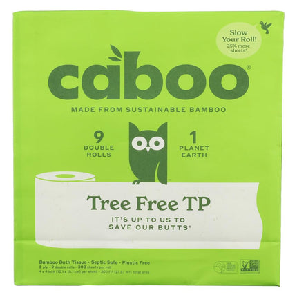 Caboo Tree Free Bamboo Toilet Paper, Plastic Free,