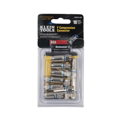 Outdoor F Compression Connectors RG6 10-Pack Klein Tools VDV812-623