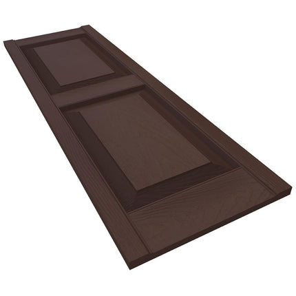 Ekena Millwork Lifetime Vinyl LP2S12X03500FB Standard Two Equal Panel Vinyls, Raised Panel Vinyl Shutters, w/Installation Shutter-Lok's & Matching Screws (Per Pair), 12"W x 35"H, Federal Brown