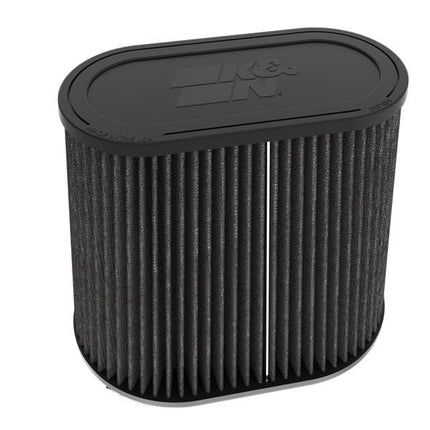 K&N Black Universal Dryflow Oval/Conical Air Filter 72mm dual flange, 152mm x 229mm base, 191mm x 94mm top, 191mm height (RU-3136HBK)
