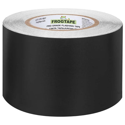 FrogTape Pro Grade Flashing Tape for Windows & Doors, 3.75 Inch Width - 75 Foot Roll, All Weather & UV Resistant Flashing Tape with Advanced Acrylic Adhesive - 10 mils - Black