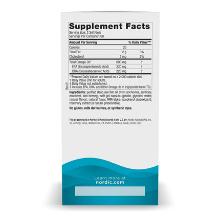 Nordic Naturals - Omega-3, Cognition, Heart Health, and Immune Support, 120 Soft Gels