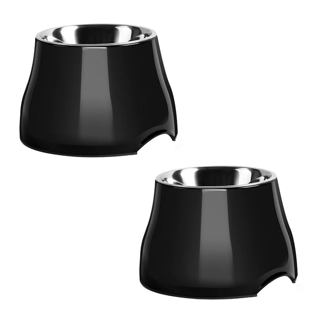 yoken Sturdy Elevated Dog Bowls 2 Packs, [Prevention of Vertebrae Disease] [2X Non-Slip] Dog Food Bowls with Stainless Steel Bowl, High Capacity Water Bowl Colorful Raised Bowl for Medium Small Dogs