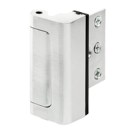 Defender Security U 11325 Door Reinforcement Lock – Add Extra, High Security to Your Home and Prevent Unauthorized Entry – 3” Stop, Aluminum Construction, Brushed Chrome (Single Pack)