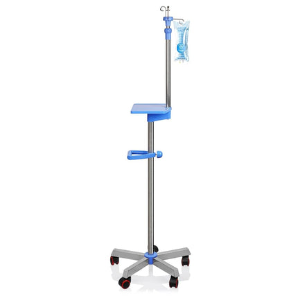 Ozzptuu Medical IV Pole with wheels Stainless Stee