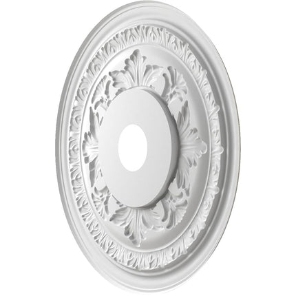 Ekena Millwork CMP22BABCR Baltimore Thermoformed PVC Ceiling Medallion (Fits Canopies up to 7 3/4"), 22"OD x 3 1/2"ID x 1"P, Bright Coat Chrome