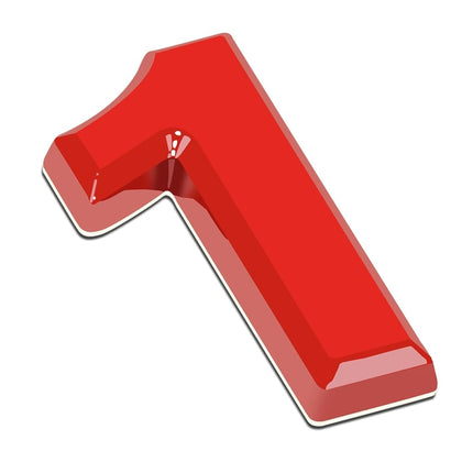 DNA Motoring EM-L-LETTER-1-RD Red Letter Number Decal Emblem Badge Sticker for Auto Car Truck Motorcycle Logo - 1