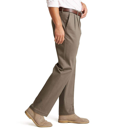 Pantalon plissé Dockers Signature Khaki Lux Cotton Stretch Coupe Classique pour Homme (Tailles Standard et Grandes Tailles), Décontracté, Dark Pebble, 36W x 29L