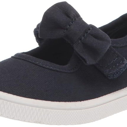 The Children's Place Unisex-Child and Toddler Casual Slip on Shoes Slipper, Navy Bow, 10 Toddler