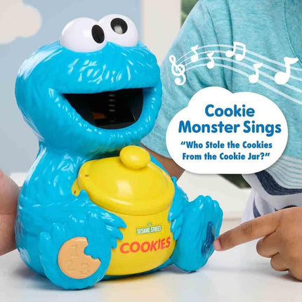 Just Play Sesame Street Le bocal à biscuits de Cookie Monster, 12 pièces, plus de 20 phrases et sons, apprentissage et éducation, jouets pour enfants de 2 ans et plus
