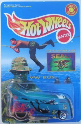 Hot Wheels Vintage United States Navy Seals Drag Bus Edición Especial Sellos Seals Tarjeta '99 Escala 1/64