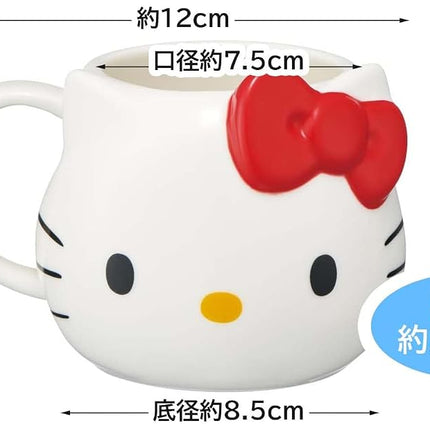 Skater CHMGD4-A Hello Kitty Sanrio Ceramic Mug, 13.8 fl oz (390 ml), Die Cut