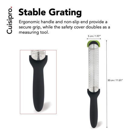 Cuisipro Fine Grater, Rasp, Shaver, Stainless Steel, Ideal for Citrus Zest, Parmesan, Garlic, Nutmeg, Cinnamon