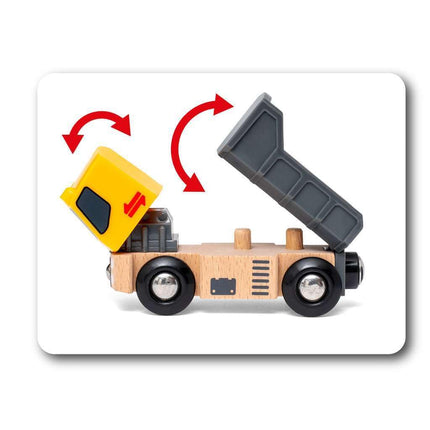BRIO World Construction Vehicles for Kids Age 3 Years Up - Wooden Railway Train Set Add On Accessories