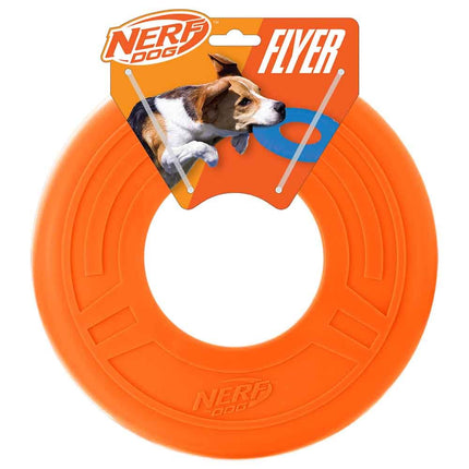 Jouet pour chien d'extérieur Nerf Dog Atomic Flyer, disque volant de 25,4 cm pour chien, jouet en caoutchouc pour chiens moyens et grands, orange