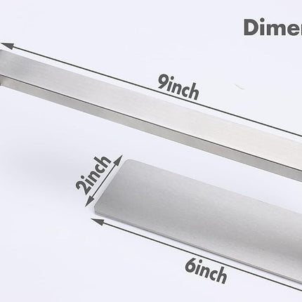 Vanloory Hand Towel Holder, Strong Self Adhesive Hand Towel Ring, Thicken SUS304 Stainless Steel Hand Towel Bar/Rack, No Drilling Modern Hand Towel Hanger (Brushed Nickel, 2 Pack 9 in)
