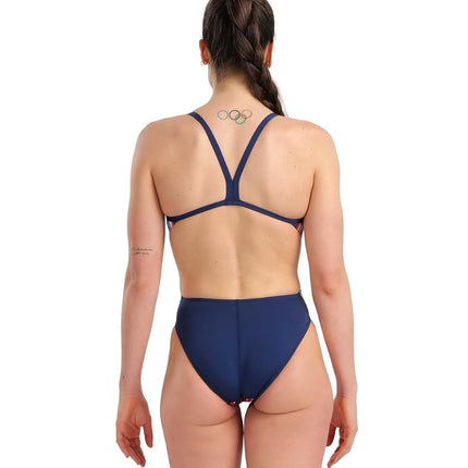 ARENA Women's Marbled Challenge Back Swimsuit