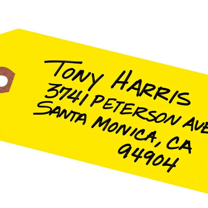 Shipping Tags, Paper, 4 3/4 x 2 3/8, Yellow, 1,000/Pack - Sold As 1 Box