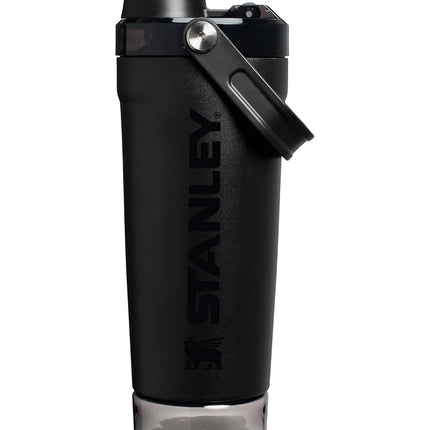 Stanley Activate Shaker Bottle 20 oz | Leakproof Insulated Stainless Steel Shaker Cup | Base Storage and Twist On Fast Flow Lid | Protein Shakes and Pre Workout Powder | BPA-Free | Black