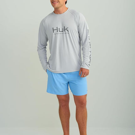 HUK Men's Pursuit Vented Long Sleeve, 30 UPF Fishing Shirt, Harbor Mist, 3XL
