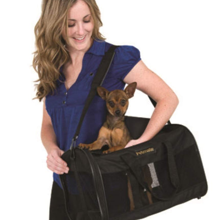 Petmate Soft-Sided Kennel Cab Pet Carrier,Black,Up to 10lbs, 17 X 10 X 10 (21329)
