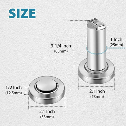 Door Stops 4 Pack, Magnetic Door Stoppers, Heavy Duty Magnetic Door Stop, Stainless Steel Door Catch, Holder Your Door, Modern Door Stopper Wall Floor Mount Door Holder, Brushed Nickel