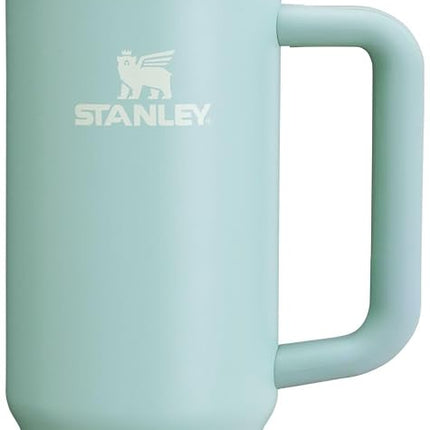 Vaso Stanley Quencher H2.0 con asa y pajita de 887 ml | Tapa giratoria de 3 posiciones | Compatible con portavasos para viajes | Vaso térmico de acero inoxidable | Sin BPA | Seafoam