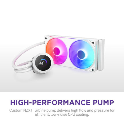NZXT Kraken Plus 240 RGB - 240mm AIO CPU Cooler, LCD - White