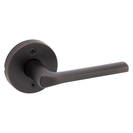 Kwikset Lisbon Dummy Door Handle, Round Single Sided Lever for Closets, French Double Doors, and Pantry, Venetian Bronze Non-Turning Reversible Interior Push/Pull Lever, with Microban Protection